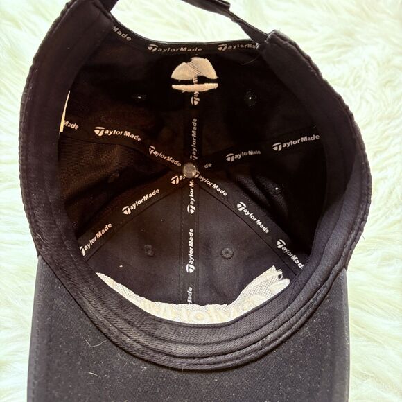Taylormade Hat Cap Black White‎ Logo Strap Back Golf Adjustable Men’s OS Preppy - Picture 4 of 5